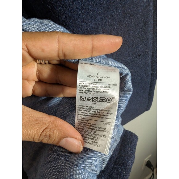 GAP Mens Navy Heather Wool Blend Peacoat Jacket Sz S Preppy Countryside Nautical - Picture 8 of 9